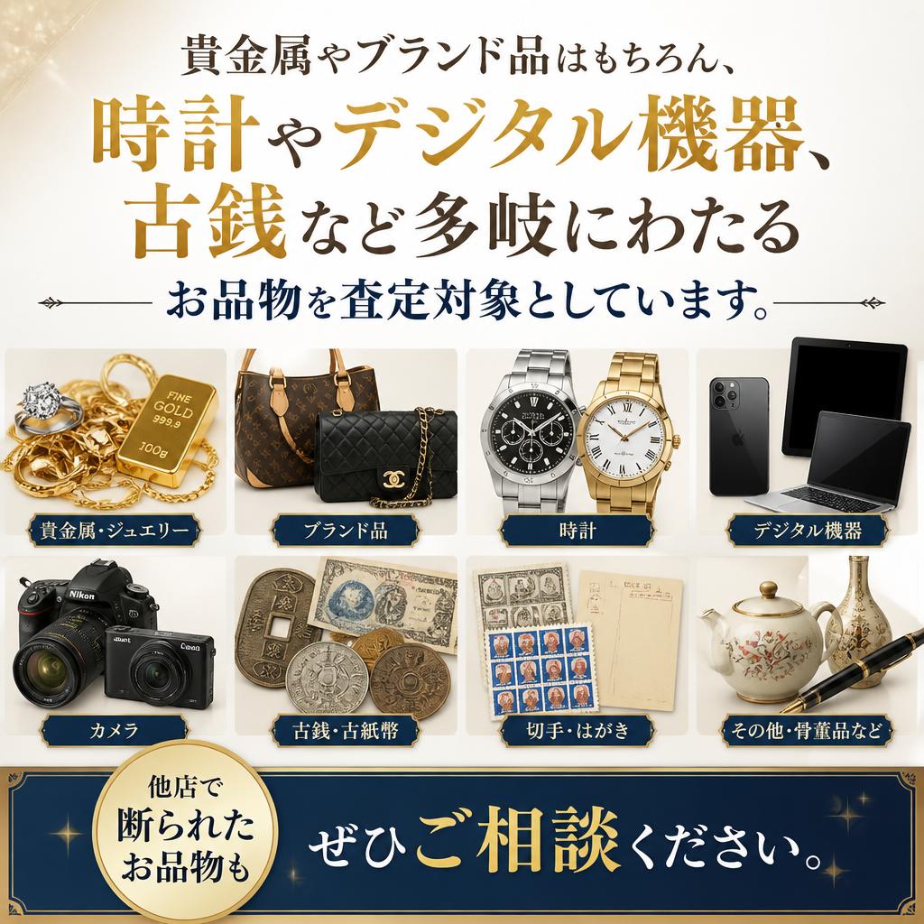 幅広い買取品目に対応