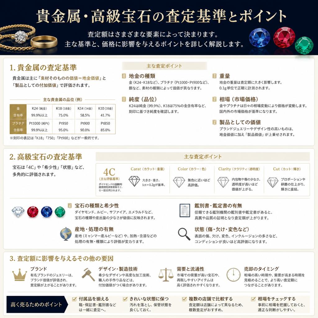 高級宝石の評価基準