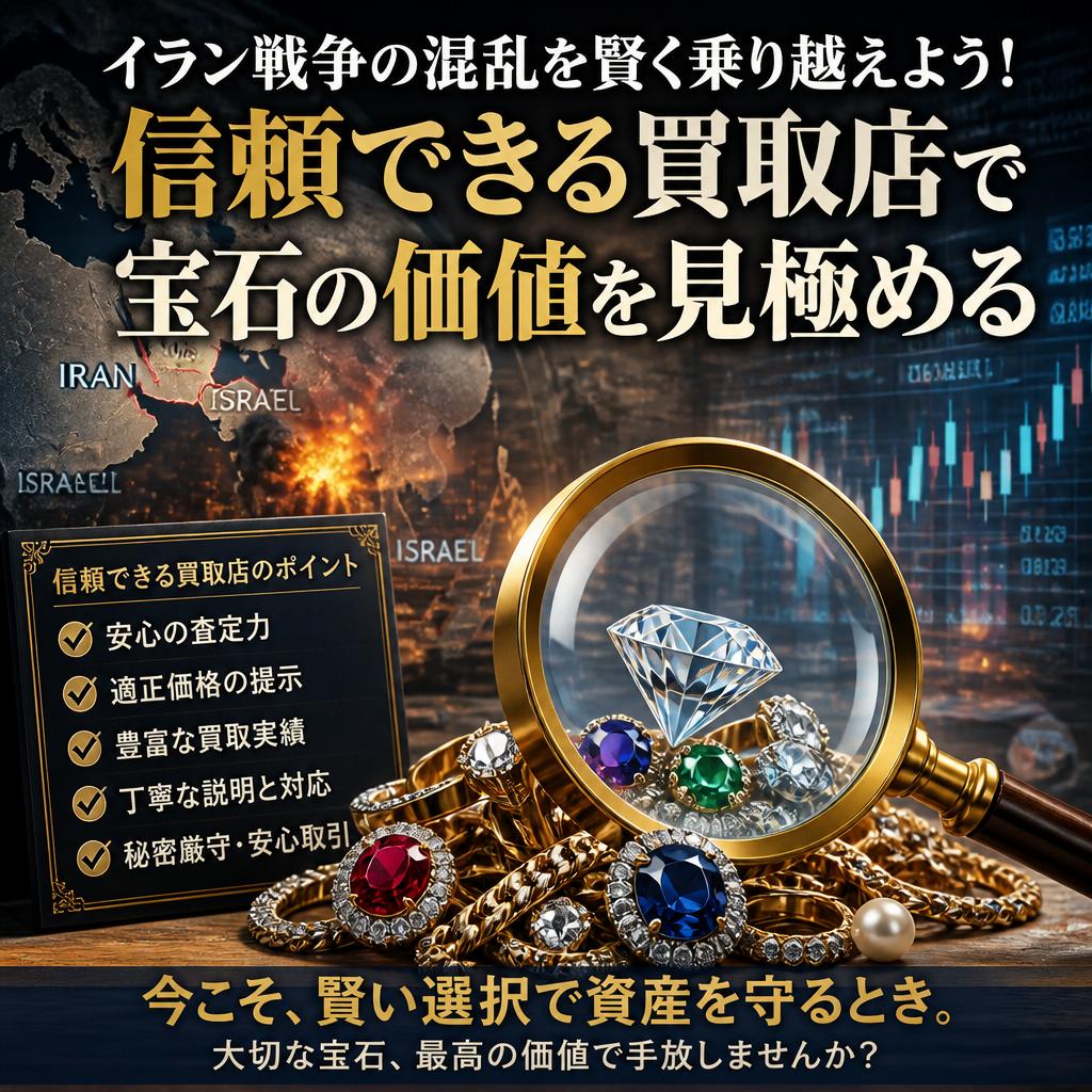 イラン戦争の混乱を賢く乗り越えよう！信頼できる買取店で宝石の価値を見極める
