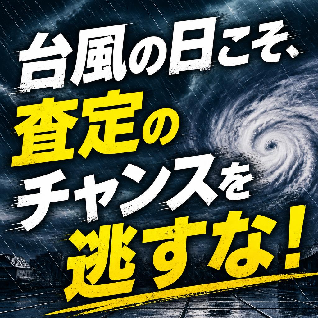 台風の日こそ、 査定のチャンス！