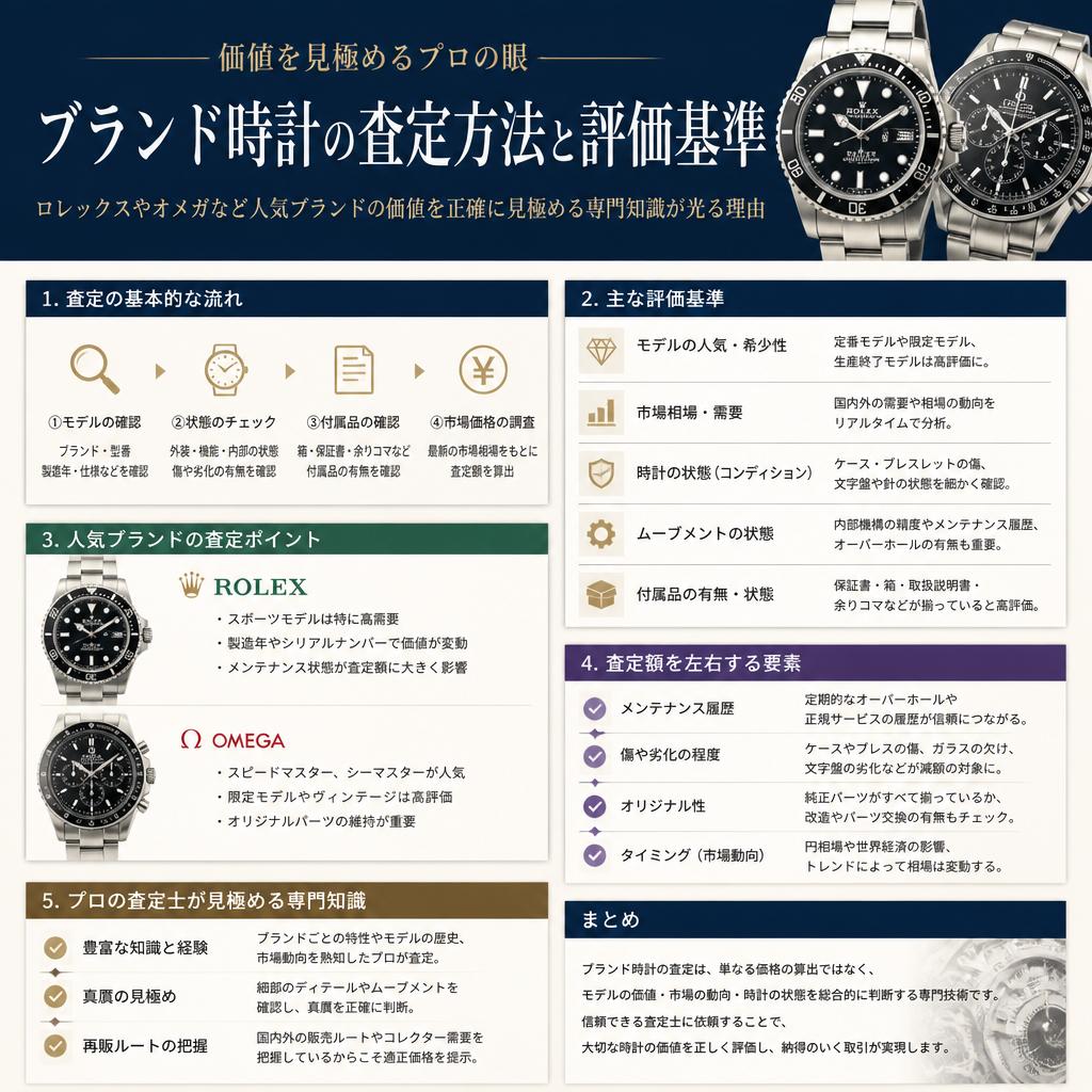 高級時計の査定、評価のポイントは？