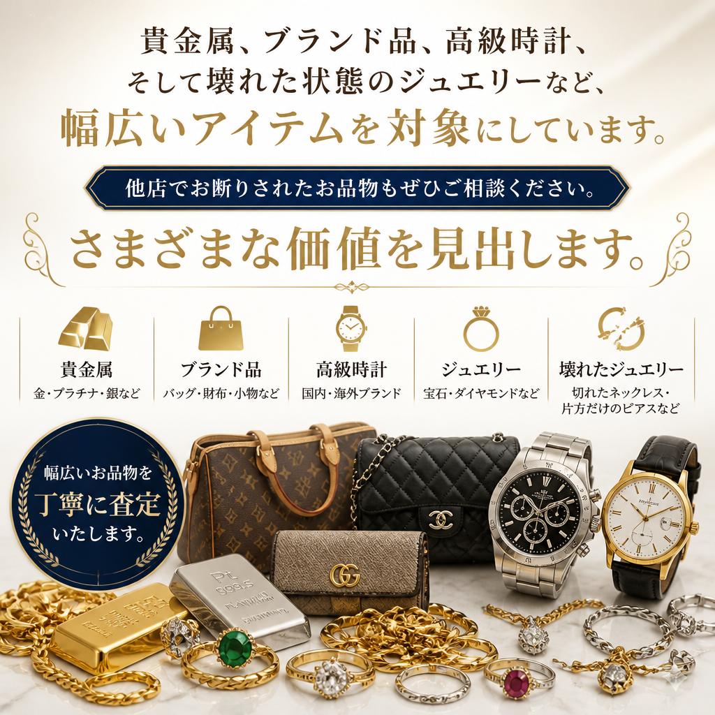 幅広い買取対象品