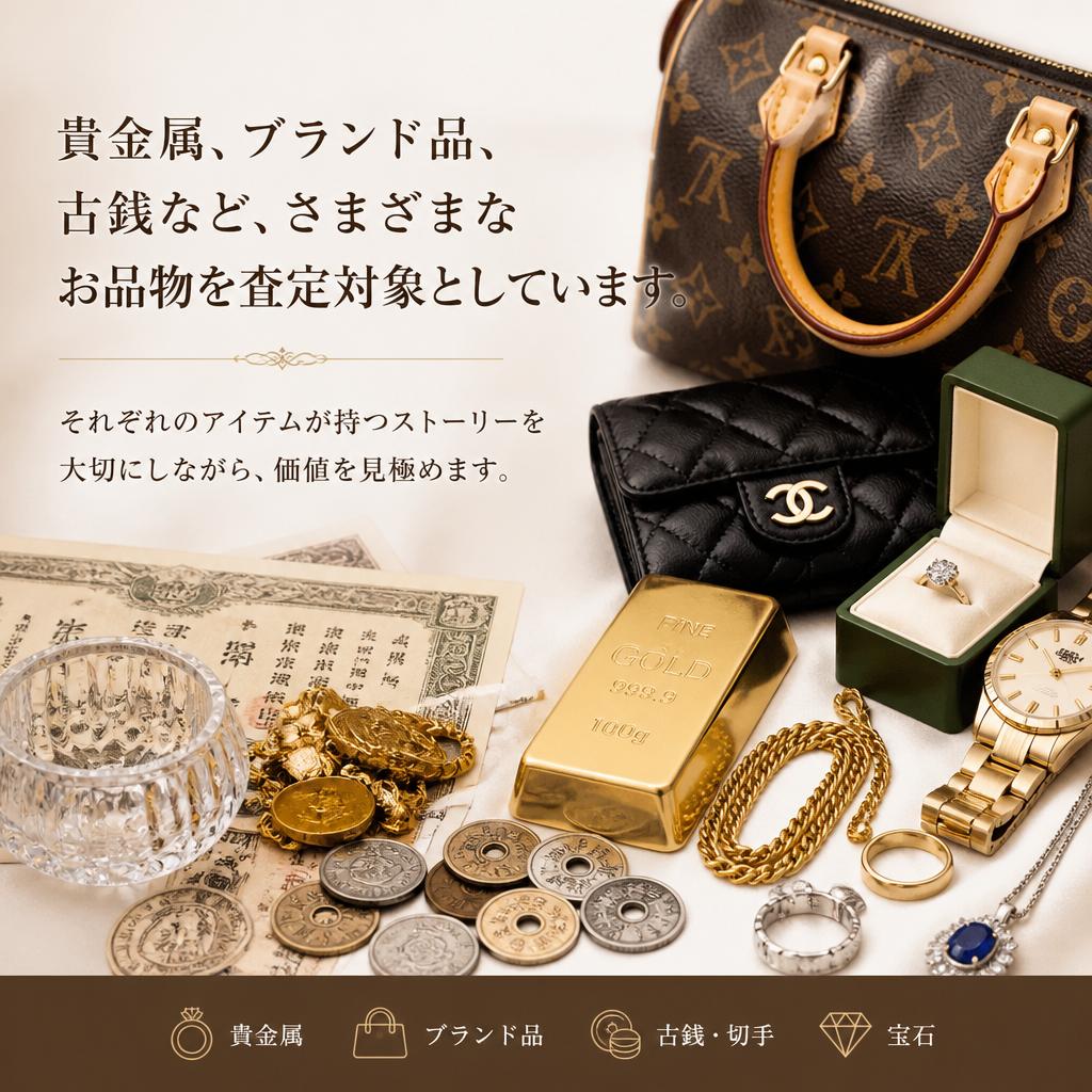 多様なお品物を査定します！