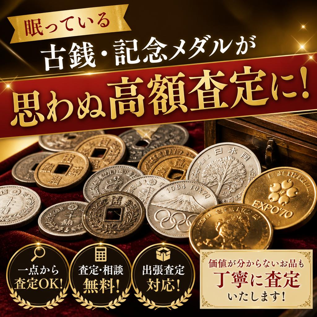 眠っている古銭・記念メダルが思わぬ高額査定に！